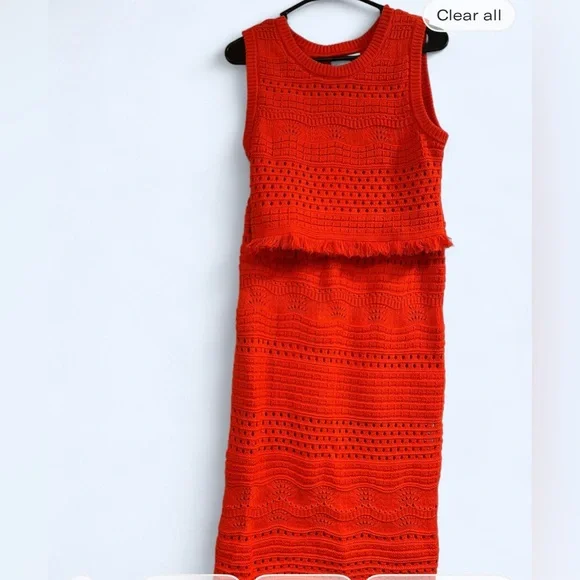 House of Harlow 1960 Skirts | House of Harlow 1960 Vibrant Red Crochet Dress | Color: Red | Size: S | Isabellasauz's Closet